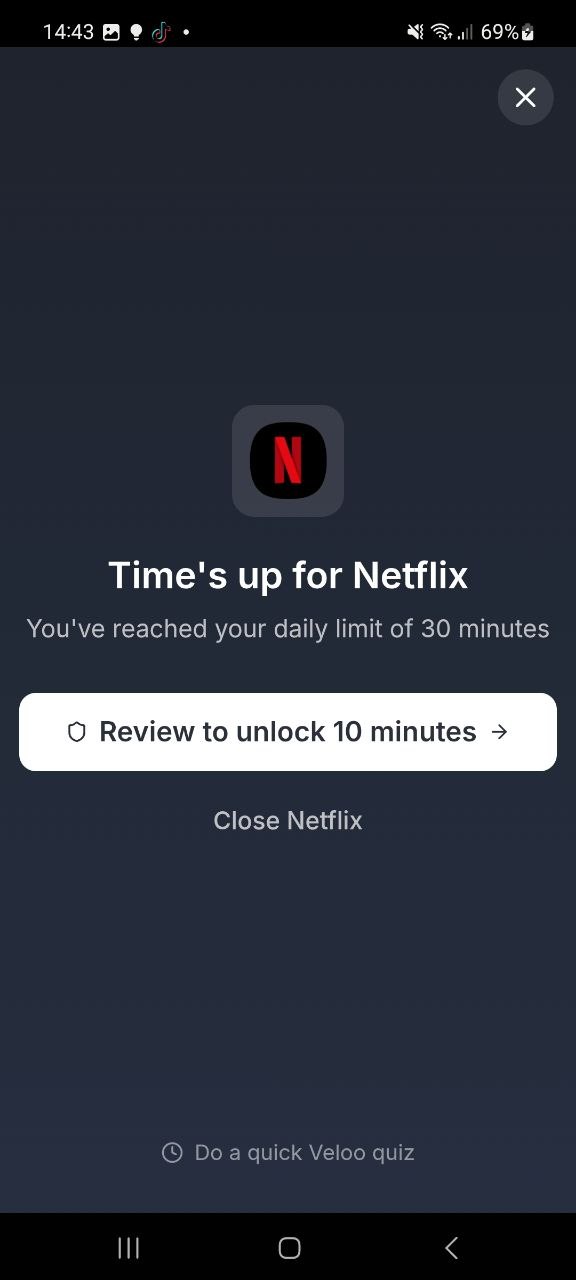 App blocked screen