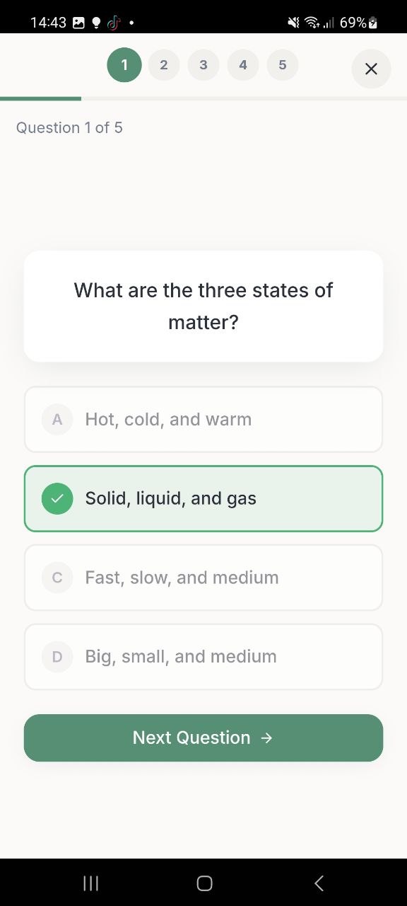 Quiz screen
